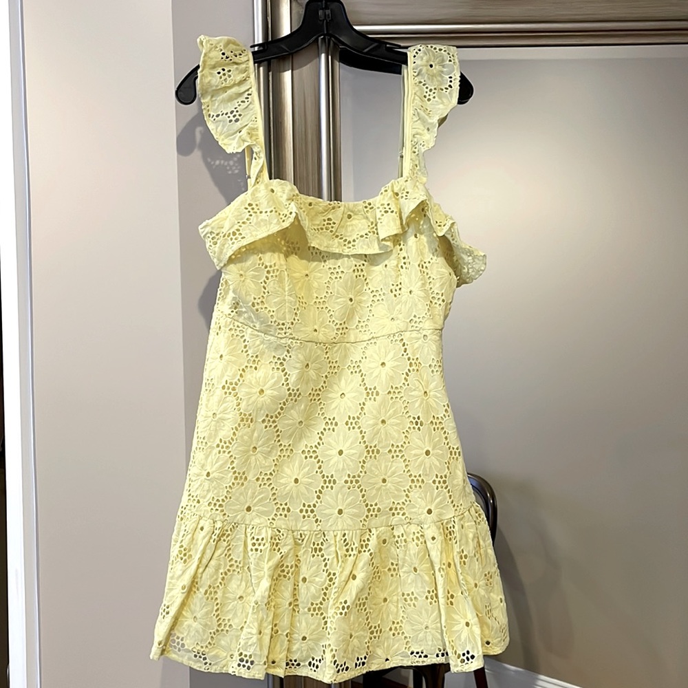 Yellow cotton eyelet sundress
